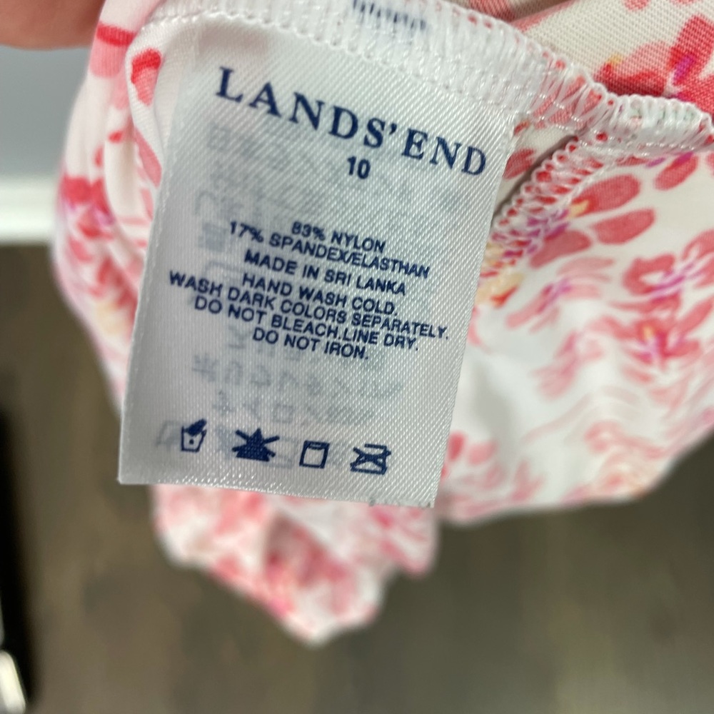 Lands’ End Coral floral tankini size 10 - Picture 8 of 9